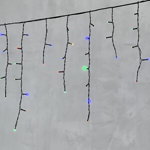 Светодиодная бахрома Quality Light 4.9*0.5 м, 240 разноцветных LED, черный ПВХ, соединяемая, IP44