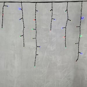 Светодиодная бахрома Quality Light 4.9*0.5 м, 240 разноцветных LED, черный ПВХ, соединяемая, IP44 BEAUTY LED фото 5