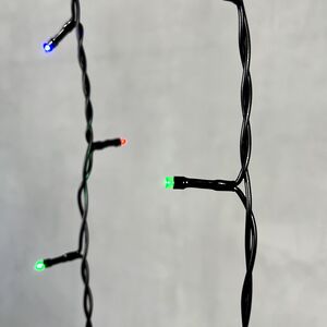 Светодиодная бахрома Quality Light 4.9*0.5 м, 240 разноцветных LED, черный ПВХ, соединяемая, IP44 BEAUTY LED фото 4