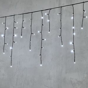 Светодиодная бахрома Quality Light 4.9*0.5 м, 240 холодных белых LED, черный ПВХ, соединяемая, IP44