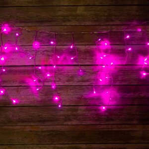 Светодиодная бахрома Quality Light 3.1*0.5 м, 150 розовых LED, холодное мерцание, прозрачный ПВХ, соединяемая, IP44
