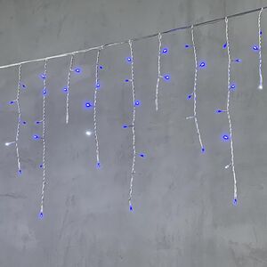 Светодиодная бахрома Quality Light 4.9*0.5 м, 240 синих LED, холодное мерцание, прозрачный ПВХ, соединяемая, IP44 BEAUTY LED фото 1