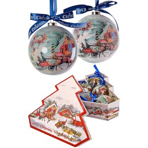 Набор шаров папье-маше в подарочной коробке Новогодняя кутерьма 7.5 см, 6 шт Mister Christmas фото 1