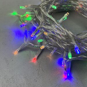 Светодиодная гирлянда Quality Light 100 разноцветных LED ламп 10 м, прозрачный ПВХ, соединяемая, IP44