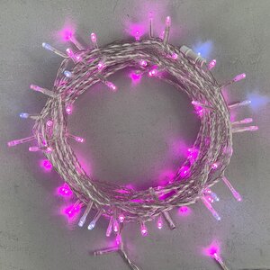 Светодиодная гирлянда 24V Quality Light 100 розовых LED ламп 10 м, с мерцанием, прозрачный ПВХ, соединяемая, IP44 BEAUTY LED фото 1