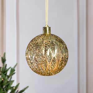 Светящийся шар Космо Gold 15 см, 10 теплых белых LED ламп, на батарейках