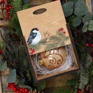 Деревянная подарочная коробка Wood Line: Mini 13 см Christmas Apple фото 1
