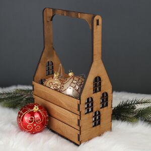 Декоративный ящик с ручкой Домик Арнем 30*18 см Christmas Apple фото 1