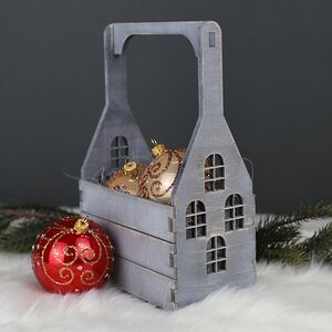 Декоративный ящик с ручкой Домик Алсмер 26*17 см Christmas Apple (Кристмас Эпл) фото 1