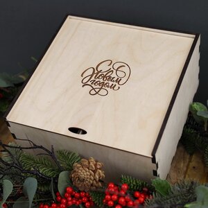 Подарочная коробка Wood Line 24 см, для елочных игрушек до 10 см (на 4 шт) Christmas Apple фото 2