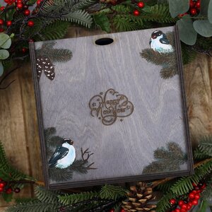 Подарочная коробка Wood Line 21 см, для елочных игрушек до 8.5 см (на 4 шт) Christmas Apple фото 2