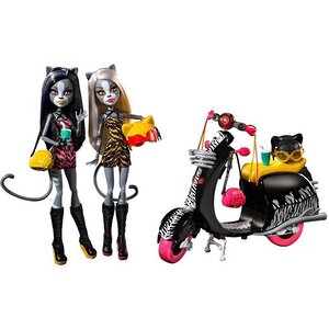 Набор кукол Пурсефона и Мяулодия На скутере 26 см (Monster High) Mattel фото 4