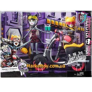Набор кукол Пурсефона и Мяулодия На скутере 26 см (Monster High) Mattel фото 11