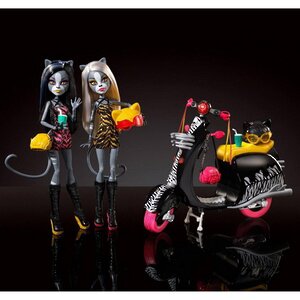 Набор кукол Пурсефона и Мяулодия На скутере 26 см (Monster High) Mattel фото 10