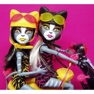 Набор кукол Пурсефона и Мяулодия На скутере 26 см (Monster High) Mattel фото 9