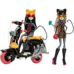Набор кукол Пурсефона и Мяулодия На скутере 26 см (Monster High) Mattel фото 1