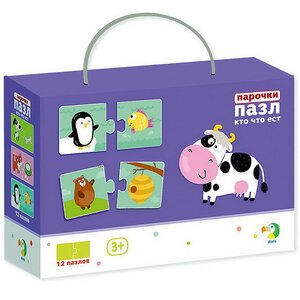 Пазл-игра Парочки: Кто что ест, 12 пар DoDo (ДоДо) фото 2