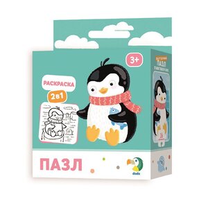 Пазл-раскраска 2 в 1 Пингвинчик, 16 элементов, 22 см DoDo (ДоДо) фото 2