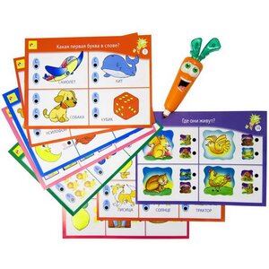 Набор обучающих игр Игра для самых маленьких с интерактивной ручкой Морковкой, свет, звук Lisciani фото 3