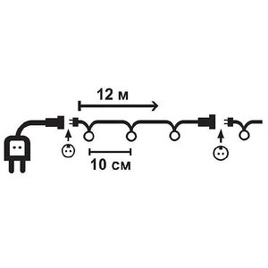 Гирлянда светодиодная Super Rubber 120 красных LED, 12 м, черный каучук, соединяемая, IP44 Snowhouse фото 2