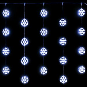 Светодиодный занавес Белые Снежинки 2*2 м, прозрачный СИЛИКОН+ПВХ, соединяемый, IP54