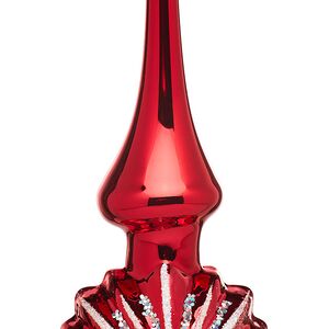 Верхушка Звёздная 28 см красная с серебром, стекло Фабрика Елочка фото 6