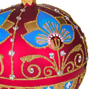 Стеклянный елочный шар Императорский 11 см бордовый Фабрика Елочка фото 3