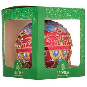 Стеклянный елочный шар Императорский 11 см бордовый Фабрика Елочка фото 4