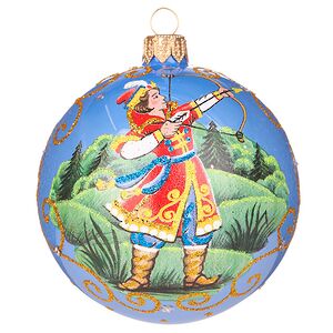 Набор стеклянных елочных шаров Царевна-Лягушка 8 см, голубой, 4 шт Фабрика Елочка фото 7