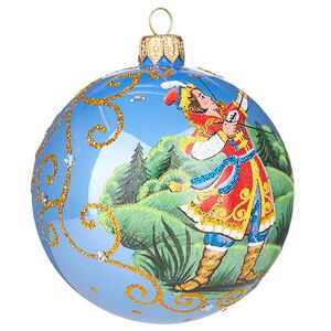 Набор стеклянных елочных шаров Царевна-Лягушка 8 см, голубой, 4 шт Фабрика Елочка фото 8