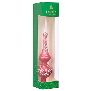 Верхушка Энергия 26 см красная, стекло Фабрика Елочка фото 3