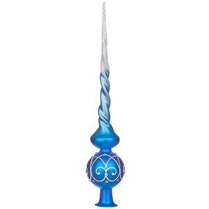 Верхушка Энергия 26 см синяя, стекло Фабрика Елочка фото 5