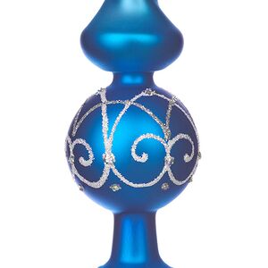 Верхушка Энергия 26 см синяя, стекло Фабрика Елочка фото 2