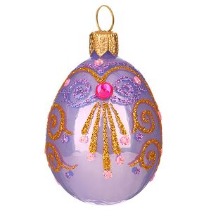 Набор стеклянных елочных игрушек Пасхальный сувенир 4 шт фиолетовый Фабрика Елочка фото 4