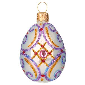 Набор стеклянных елочных игрушек Пасхальный сувенир 4 шт фиолетовый Фабрика Елочка фото 7