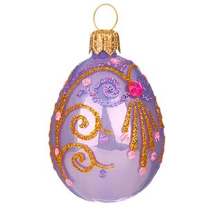 Набор стеклянных елочных игрушек Пасхальный сувенир 4 шт фиолетовый Фабрика Елочка фото 5