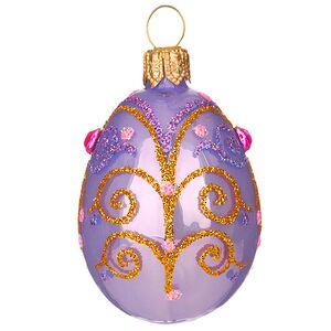 Набор стеклянных елочных игрушек Пасхальный сувенир 4 шт фиолетовый Фабрика Елочка фото 6