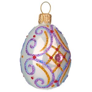 Набор стеклянных елочных игрушек Пасхальный сувенир 4 шт фиолетовый Фабрика Елочка фото 8