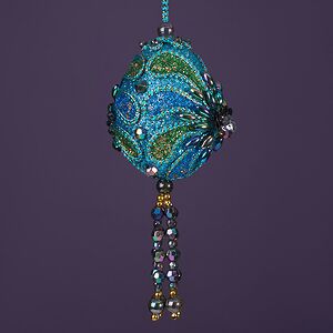 Елочная игрушка Лазуритовые Сокровища - цветок Фаберже 7 см, подвеска Kurts Adler фото 4