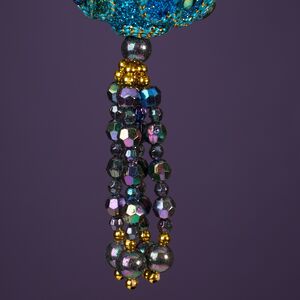 Елочная игрушка Лазуритовые Сокровища - четырехлистник Фаберже 7 см, подвеска Kurts Adler фото 4