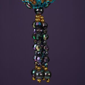 Елочная игрушка Лазуритовые Сокровища - волна Фаберже 7 см, подвеска Kurts Adler фото 4