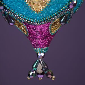 Винтажная елочная игрушка Шар - Павлиньи грезы 13 см, подвеска Kurts Adler фото 4