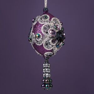 Винтажная елочная игрушка Яйцо - Royal Purpurra 10 см, подвеска Kurts Adler фото 2