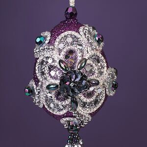 Винтажная елочная игрушка Яйцо - Royal Purpurra 10 см, подвеска Kurts Adler фото 4