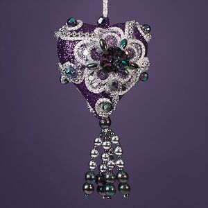 Винтажная елочная игрушка Сердце - Royal Purpurra 10 см, подвеска Kurts Adler фото 2