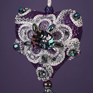 Винтажная елочная игрушка Сердце - Royal Purpurra 10 см, подвеска Kurts Adler фото 3