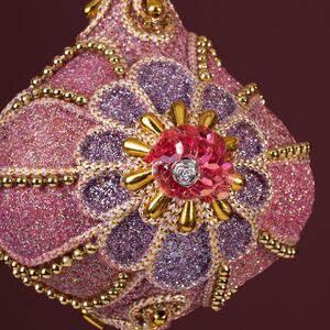 Винтажная елочная игрушка Royal Boho - Pink Grino 14 см, подвеска Kurts Adler фото 3