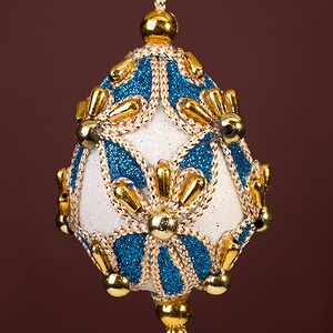Винтажная елочная игрушка Яйцо Royal Delft 7 см, подвеска Kurts Adler фото 3