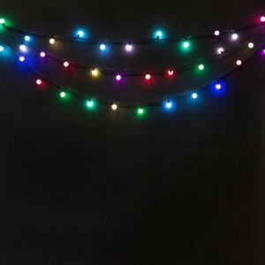 Светодиодная гирлянда Мультишарики 13 мм 100 RGB LED ламп 10 м, черный ПВХ, соединяемая, IP44 BEAUTY LED фото 7