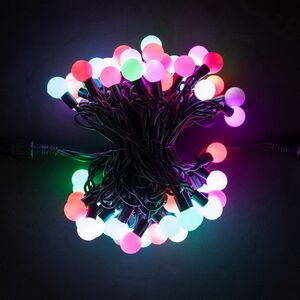 Светодиодная гирлянда Мультишарики 13 мм 100 RGB LED ламп 10 м, черный ПВХ, соединяемая, IP44 BEAUTY LED фото 6